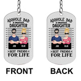 Dad/Mom And Smartass Daughter/Son - Personalized Father Stainless Steel Keychain