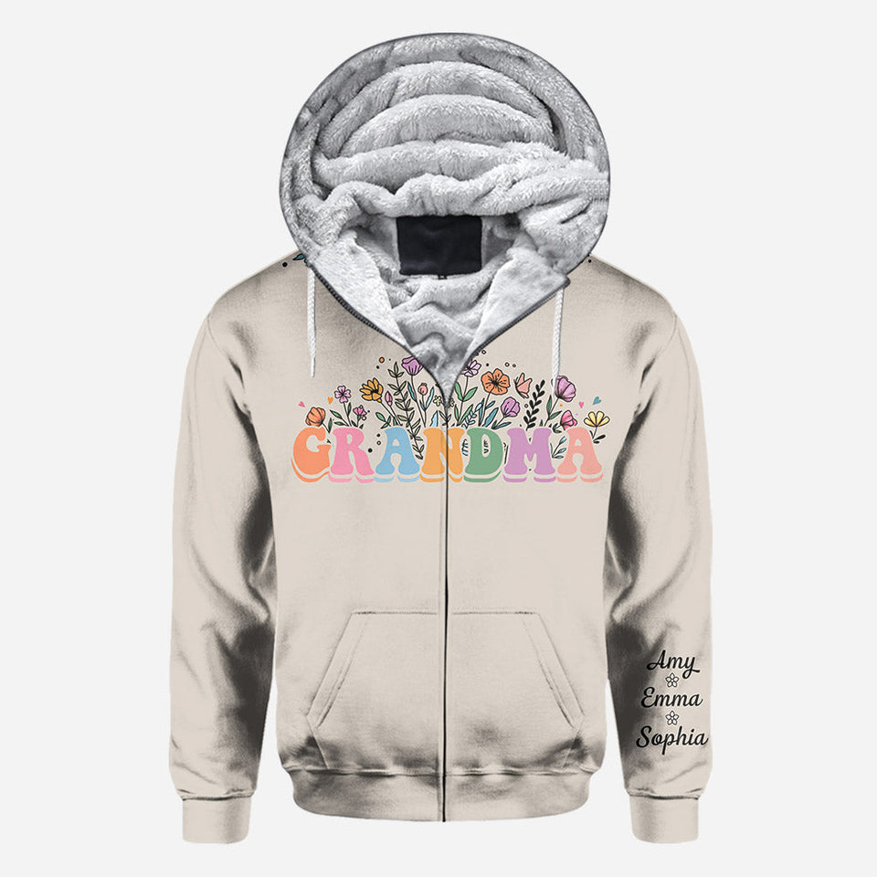 Flower With Any Title - Personalized Grandma All Over Shirt