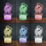 Till Death Do Us Part Custom Couple Skeleton - Personalized Skull Shaped Plaque Light Base