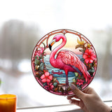 Love Flamingos - Personalized Flamingo Window Hanging Suncatcher Ornament