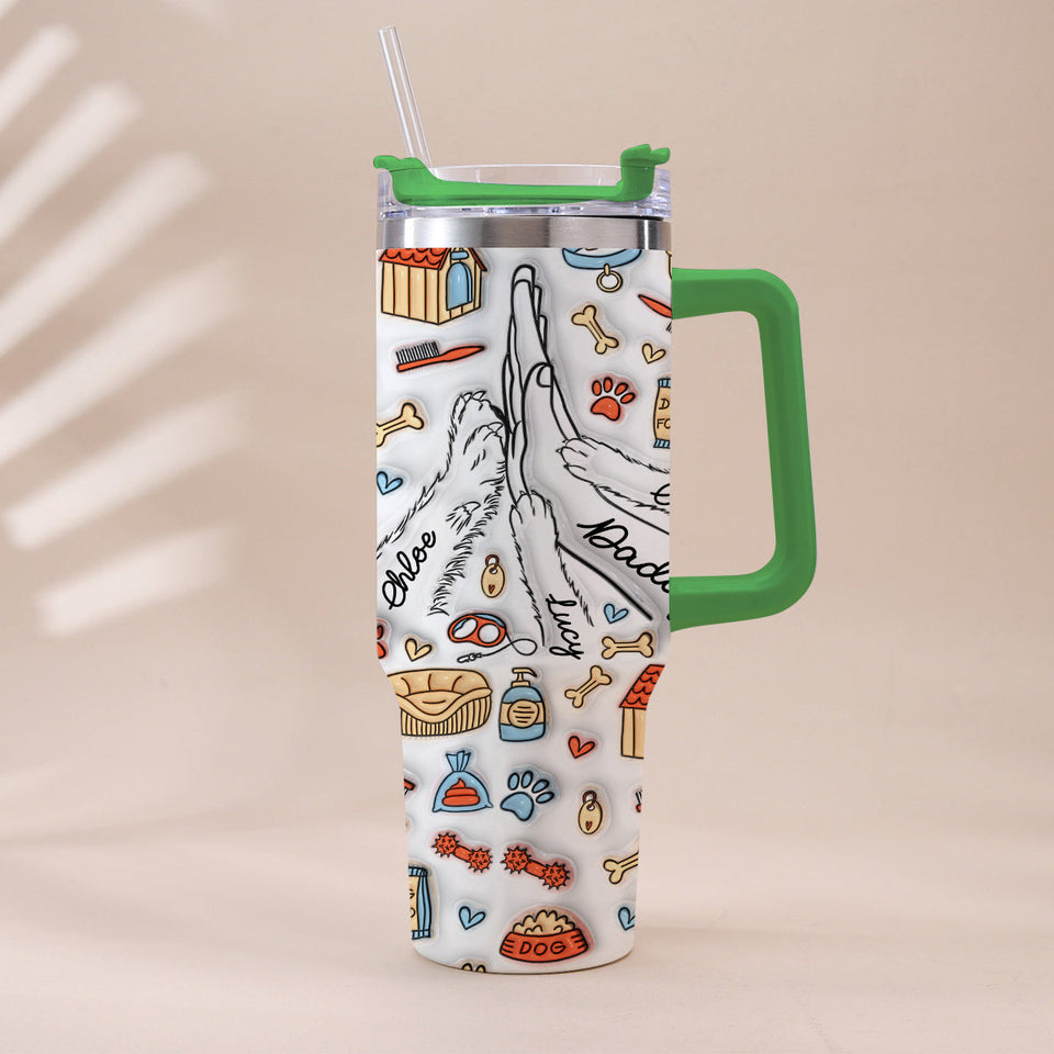 Best Dog Dad Ever - Personalized Father Tumbler With Handle