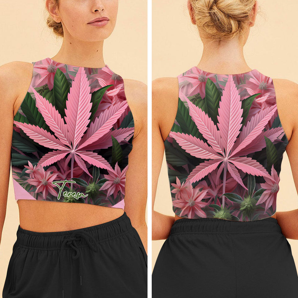 Pretty Lil' Pothead - Personalized Weed Crop Tank Top