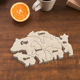 Mama Bear - Personalized Mother Shaped Wooden Puzzle