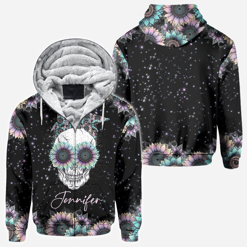 Zero F Given Pink Blue Sunflower - Personalized Skull All Over Shirt