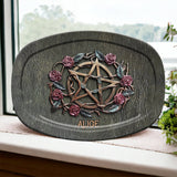 Mystical Witch Ancient Roses - Personalized Witch Plate