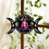 I'm A Daughter Of The Sun And Moon, Nature Is My Church - Personalized Witch Window Hanging Suncatcher Ornament