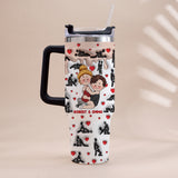 My Favorite Thing To Do Is You - Personalized Couple Tumbler With Handle