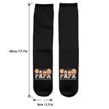 Papa Vintage Map With Kids - Personalized Grandpa Socks
