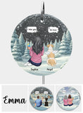 I Miss You - Personalized Dog Round Hanging Garden Slate