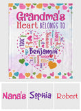 Grandma's Heart - Personalized Grandma Blanket