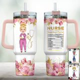 Nurse Nutrition Facts - Personalized Nurse Tumbler With Handle