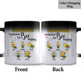 Grandma's Reasons To Bee Happy - Personalized Bee Mug