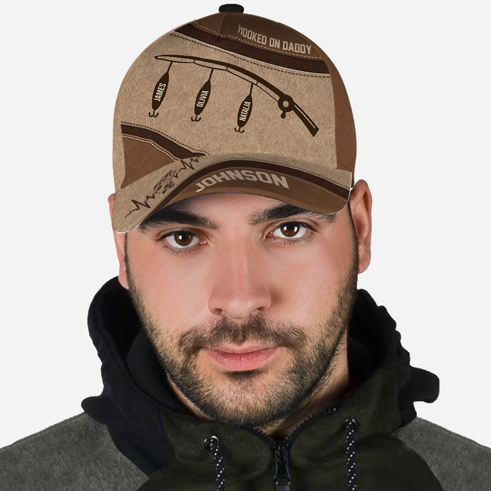 Hooked On Dad - Personalized Father Classic Cap