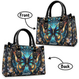 Stunning Gold Metallic Butterfly - Personalized Butterfly Leather Handbag