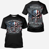 Protected by Fck Around and Find out Surveillance - Personalized Skull All Over Shirt