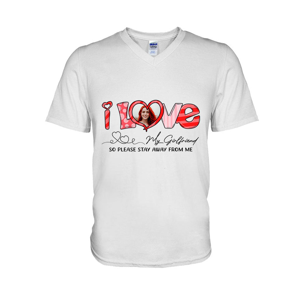 I Love My Girlfriend Boyfriend Husband Wife Custom Photo - Personalized Couple T-shirt And Hoodie