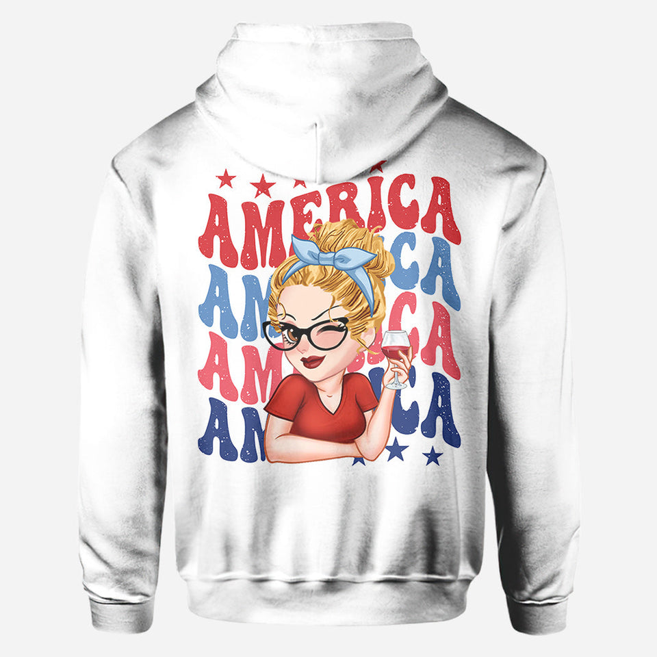 American Girly - Personalized Independence Day/ 4th of July All Over Shirt