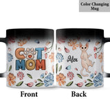 Cat Mom Pastel Floral Inflated - Personalized Cat Mug