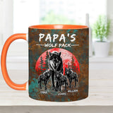 Grandpa's Wolf Pack - Personalized Father Accent Mug