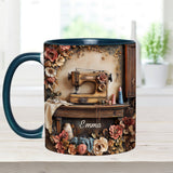Beautiful Sewing Machine - Personalized Sewing Accent Mug
