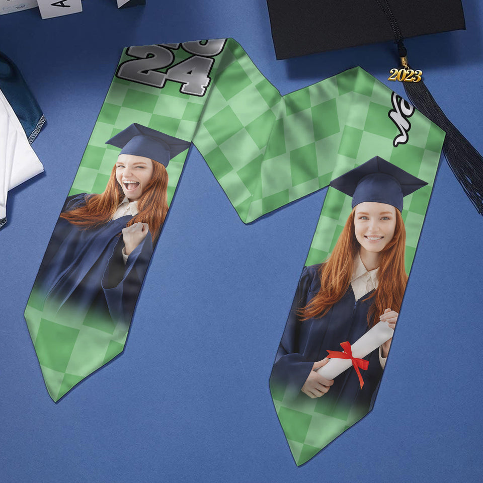 Photo Custom Graduation Stole Sash - Personalized Graduation Graduation Stole