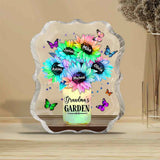 Sunflower Vase Custom Any Title And Name - Personalized Grandma Custom Shaped Acrylic Plaque