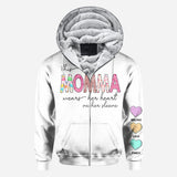 This Grandma Wears Her Heart On Her Sleeve - Personalized Grandma All Over Shirt