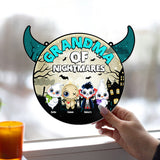Grandma Of Little Nightmares - Personalized Grandma Window Hanging Suncatcher Ornament