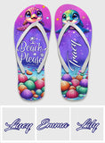 Salty Lil Beach Cutie Turles - Personalized Turtle Flip Flops