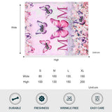 Pink Floral Butterfly - Personalized Mother Blanket