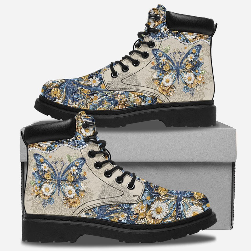 Beautiful Butterfly - Personalized Butterfly All Season Boots