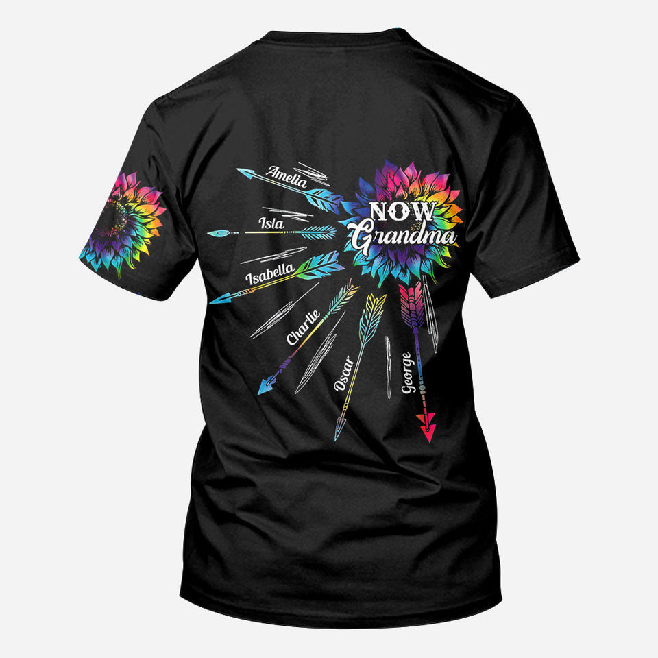 First Mother Now Grandma With Any Title And Kid Name - Personalized Mother All Over Shirt