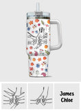You Hold Our Hand - Personalized Mother Tumbler With Handle