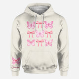 Pink Ribbon Coquette Bow Watercolor Butterfly - Personalized Butterfly All Over Shirt