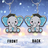 Graduation Elephant Behind You All Your Memories - Personalized Graduation Keychain