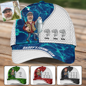 Reel Cool Dad American Flag Bass - Personalized Fishing Classic Cap