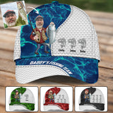 Reel Cool Dad American Flag Bass - Personalized Fishing Classic Cap