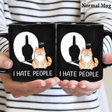 I Hate People - Personalized Cat Mug