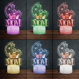 We Love You To The Moon And Back - Personalized Mother Shaped Plaque Light Base