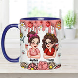 Besties Forever Floral - Personalized Bestie Accent Mug
