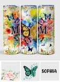 Mom - Butterfly Version - Personalized Mother Skinny Tumbler