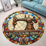 My Sewing Room - Personalized Sewing Round Rug