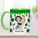 Congrats On Being My Husband - Personalized Husband And Wife Accent Mug