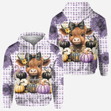 Cute Baby Highland Cow Fall Pumpkins - Personalized All Over Shirt