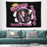 Senior Class Of 2024 Torn Pattern - Personalized Graduation Wall Tapestry