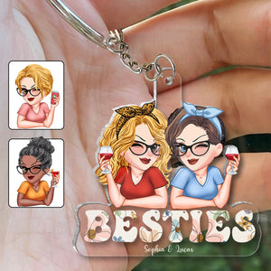 Besties Forever - Personalized Bestie Custom Shaped Keychain
