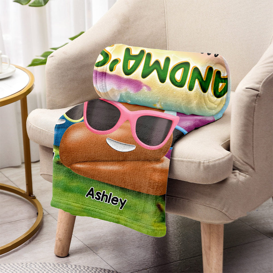 Grandma's Little Shit - Personalized Grandma Blanket