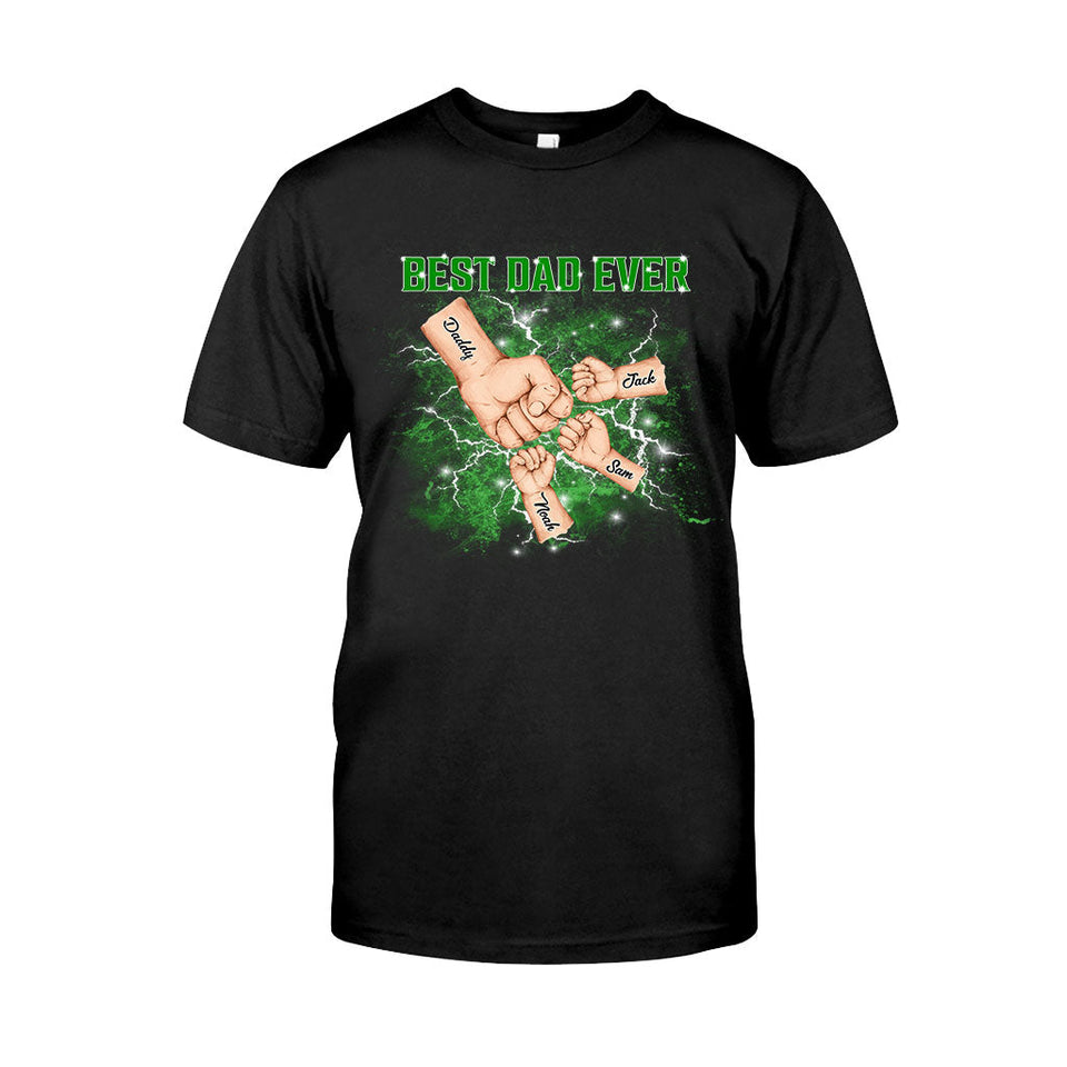 Bootleg Father & Kids Fist Bump - Personalized Father T-shirt And Hoodie