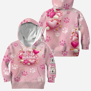 Dog Cat Mama Fur Mom 3D Pink Heart - Personalized Dog All Over Shirt