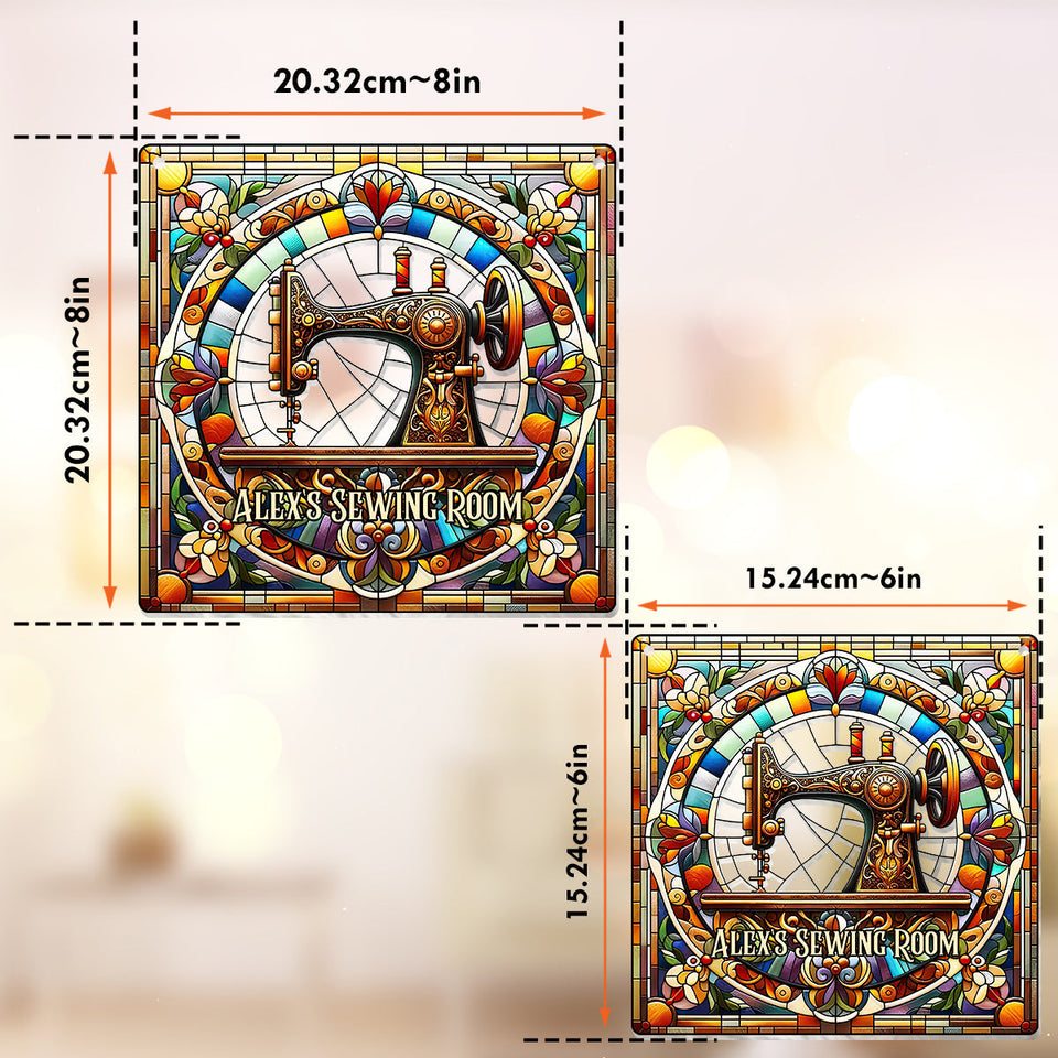My Sewing Room - Personalized Sewing Window Hanging Suncatcher Ornament